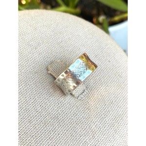 Vintage Sterling Silver JD Schlang Co Cross Hatch Band Ring Sz 4.75